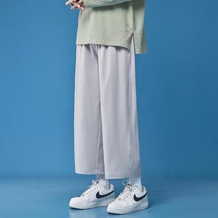 Blueforce - Mid Rise Plain Cropped Wide Leg Broek