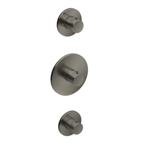 Hotbath Cobber Afbouwdeel Thermostaat met 2 stopkranen Verouderd Ijzer CB007