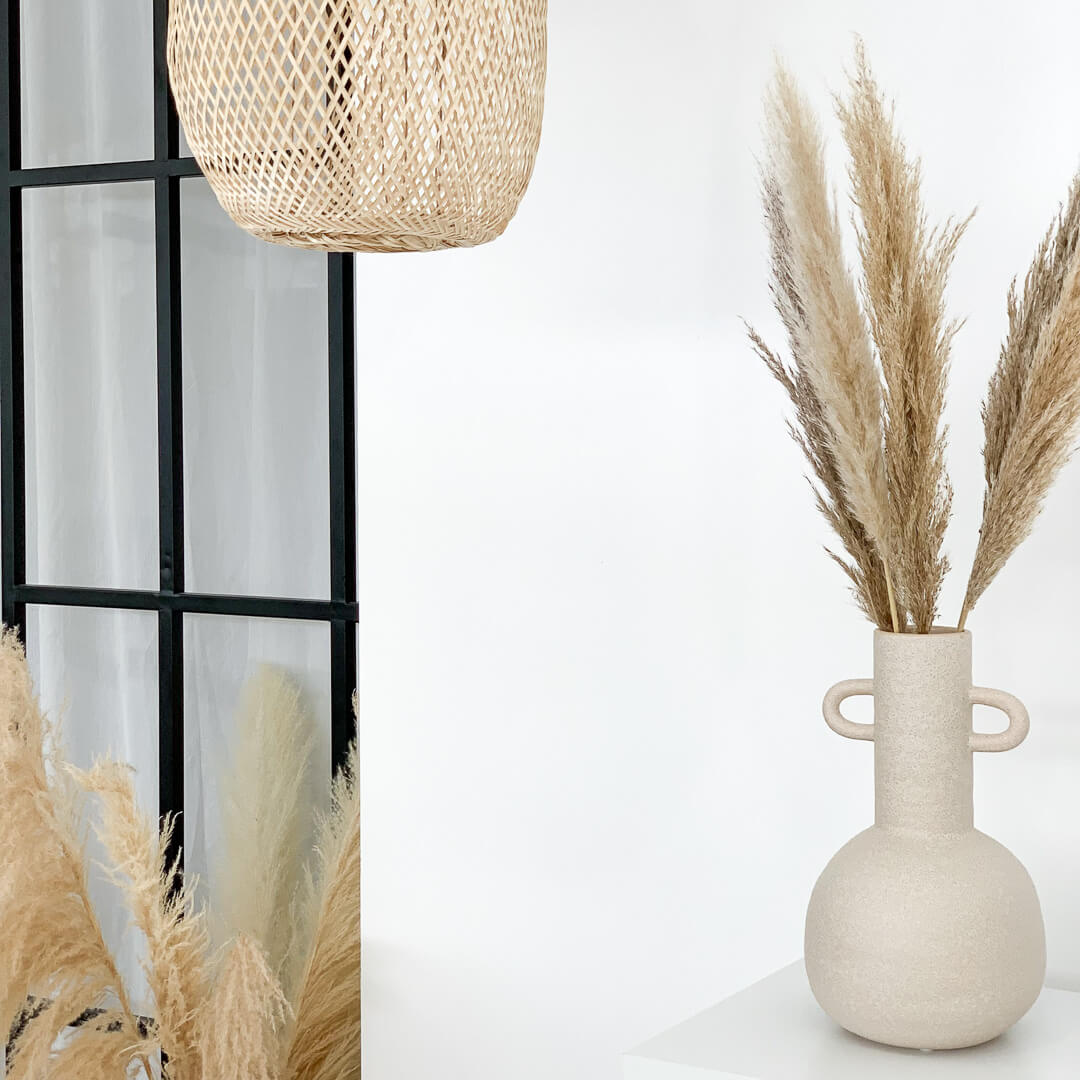 Pampasgras, beige naturel | voor tafelvaas - 5 stuks