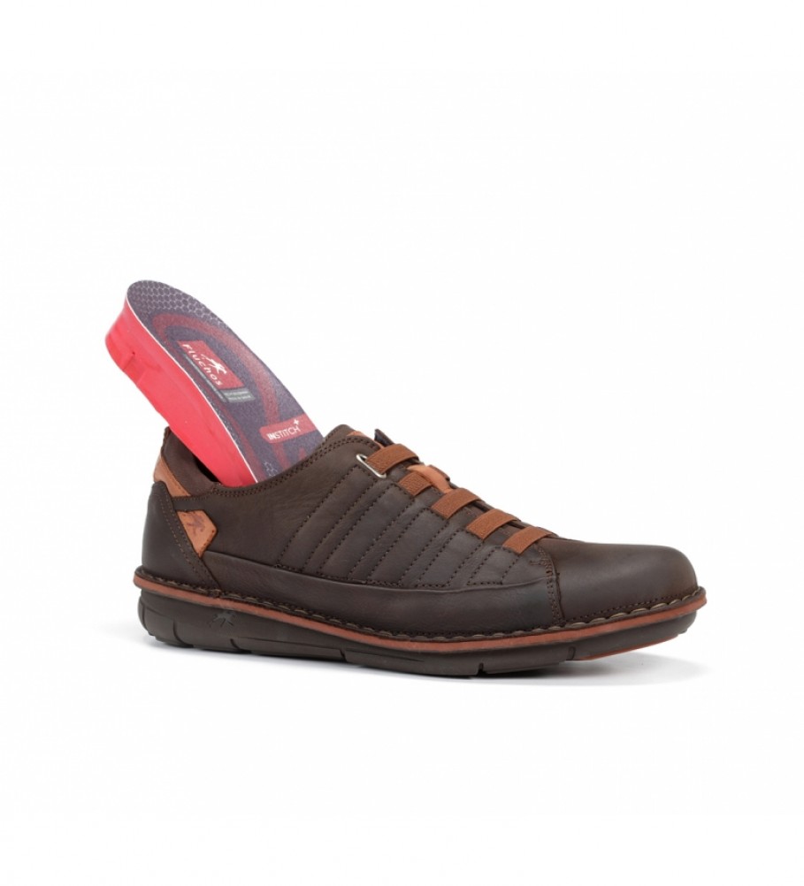 Sapatos Fluchos Alfa F0703 em couro castanho