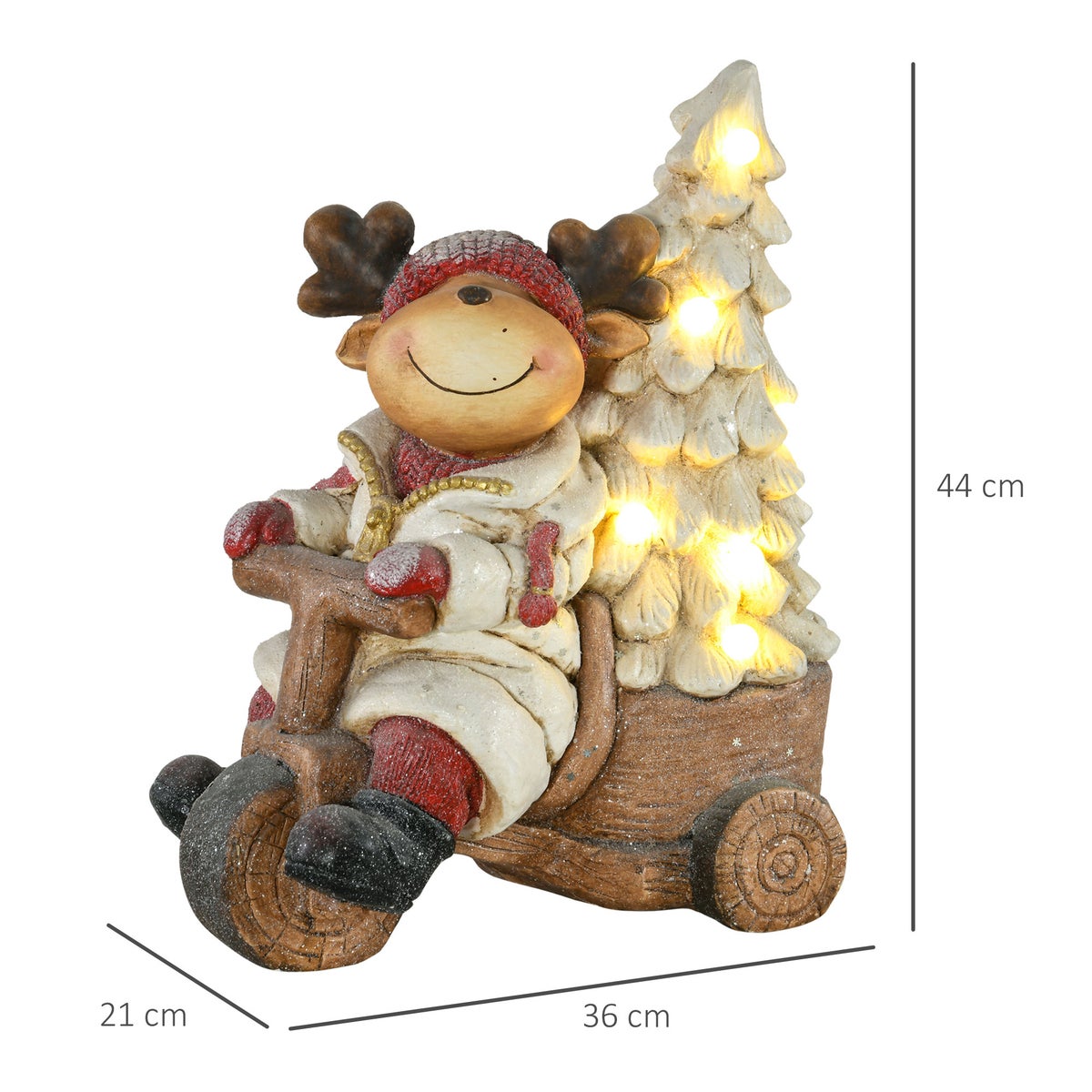 HOMCOM Kerstdecoratie, 36L x 21B x 44H cm, kunststof, veelkleurig