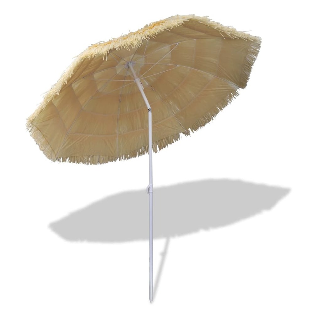 Parasol de plage inclinable armature en acier + couverture pp sable