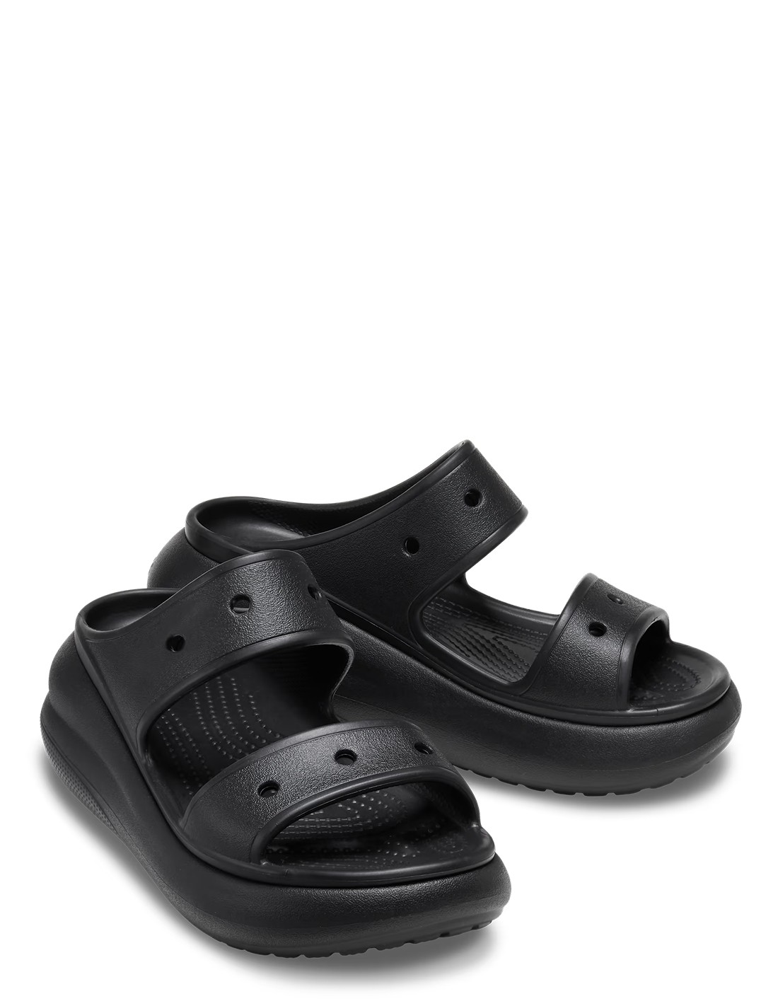crocs sandales compensées femme classic crush sandal noir