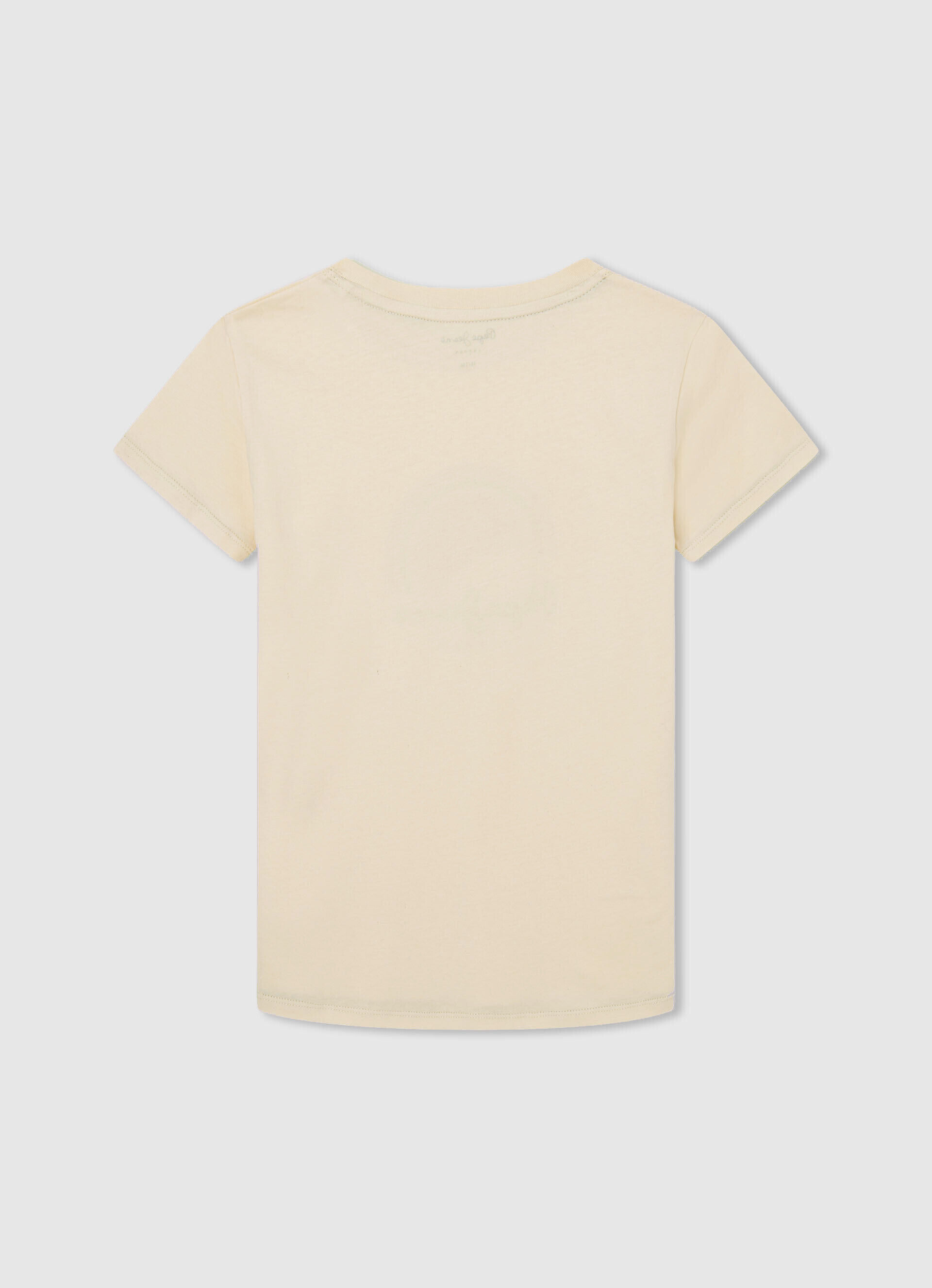 Camiseta com logo e efeito desgastado - branco marfim