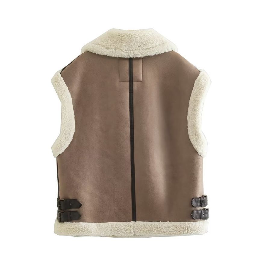Avauntgardo - Fleecegevoerd vest met gesp en rits