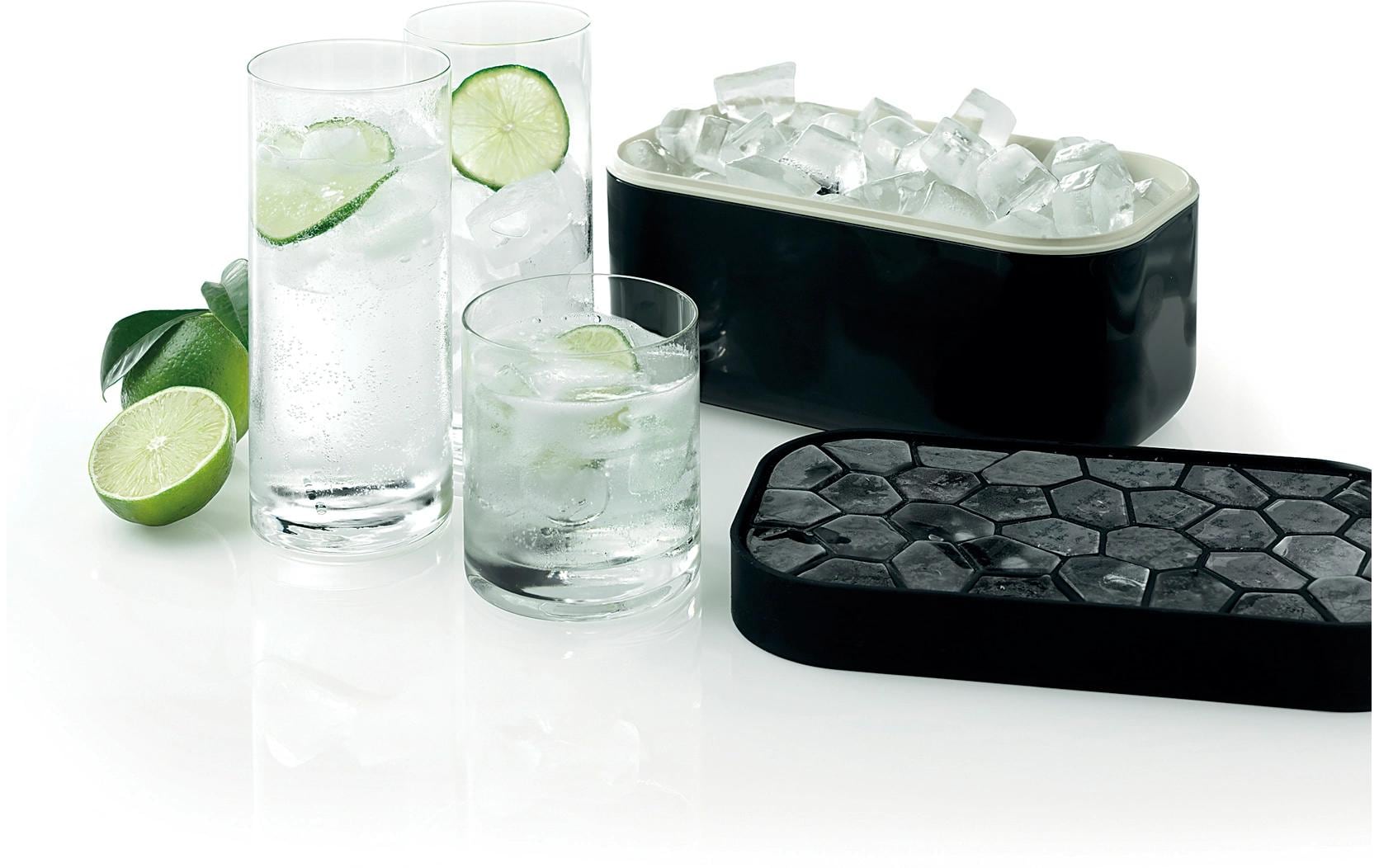 Eiswürfelbox SchwarzEiswürfelschale mit dem Eisbox zur Herstellung und Aufbewahrung von Eiswürfeln
