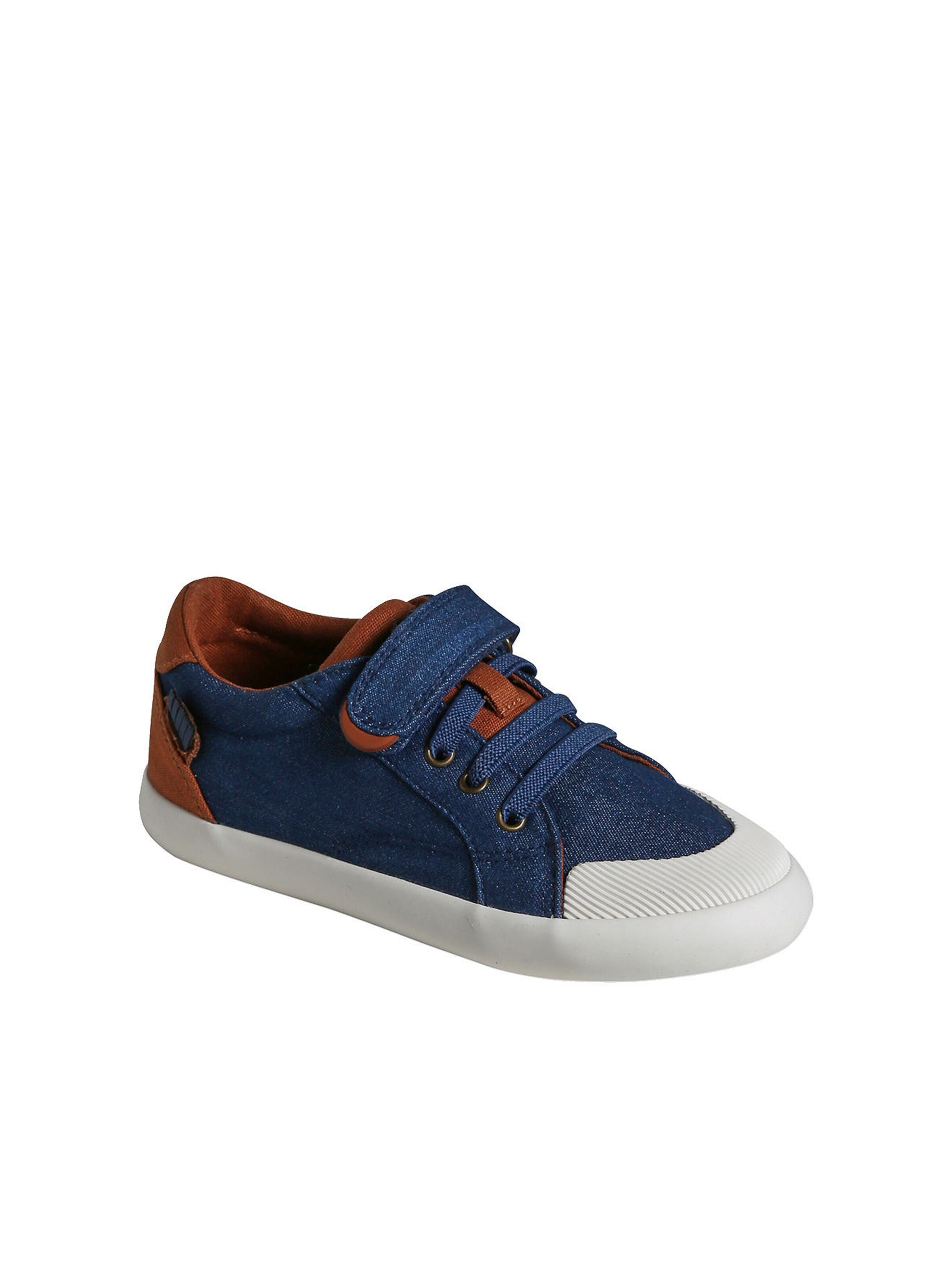 Vertbaudet Kinder Stoff-Sneakers mit Anziehtrick jeansblau