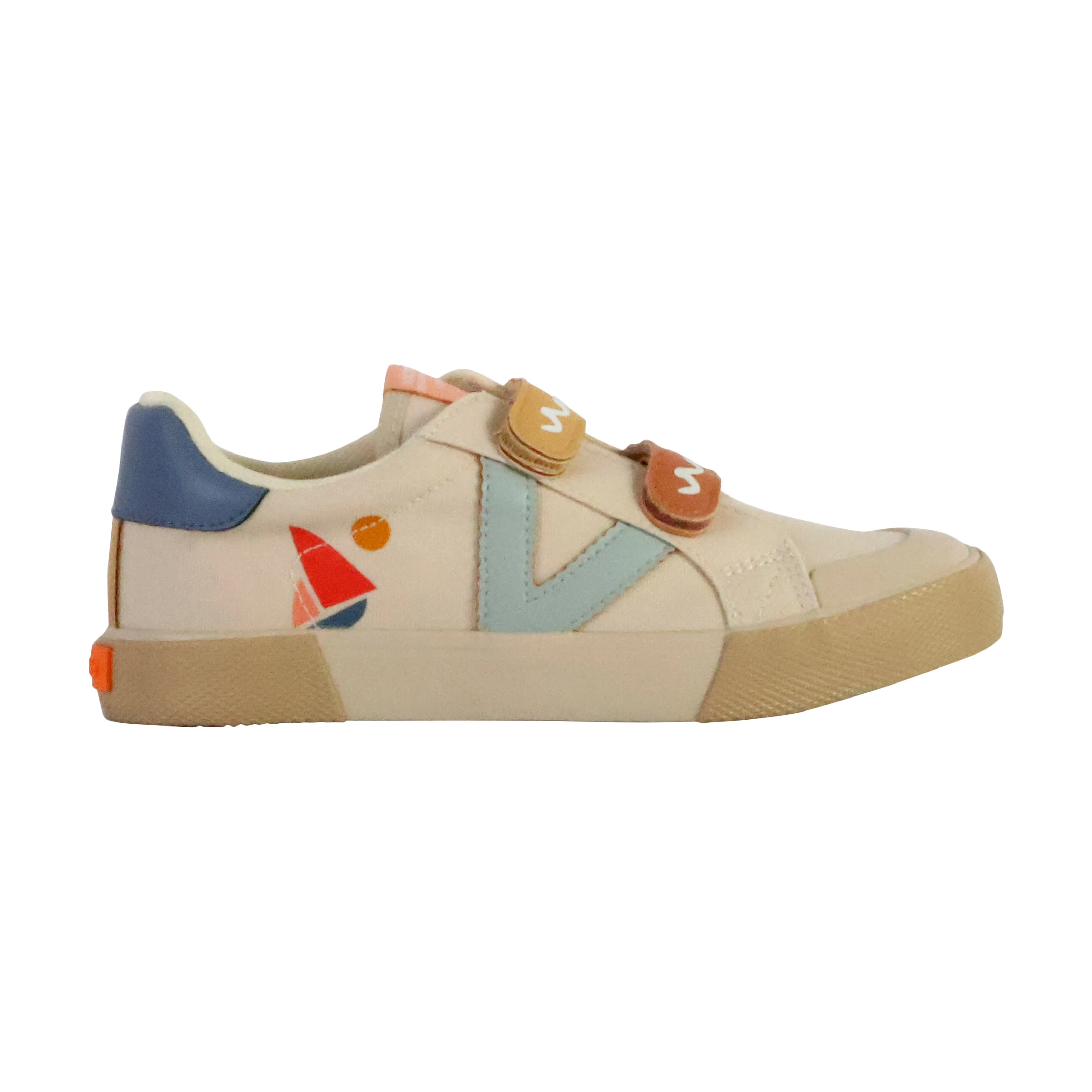 Basket basse à scratch enfant | Beige