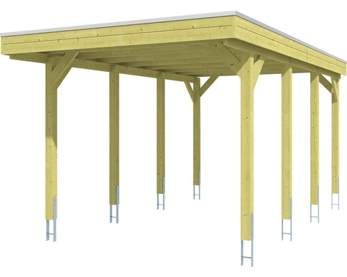 SKAN HOLZ Friesland enkele carport 397x860 cm met dompelgeïmpregneerd aluminium dak