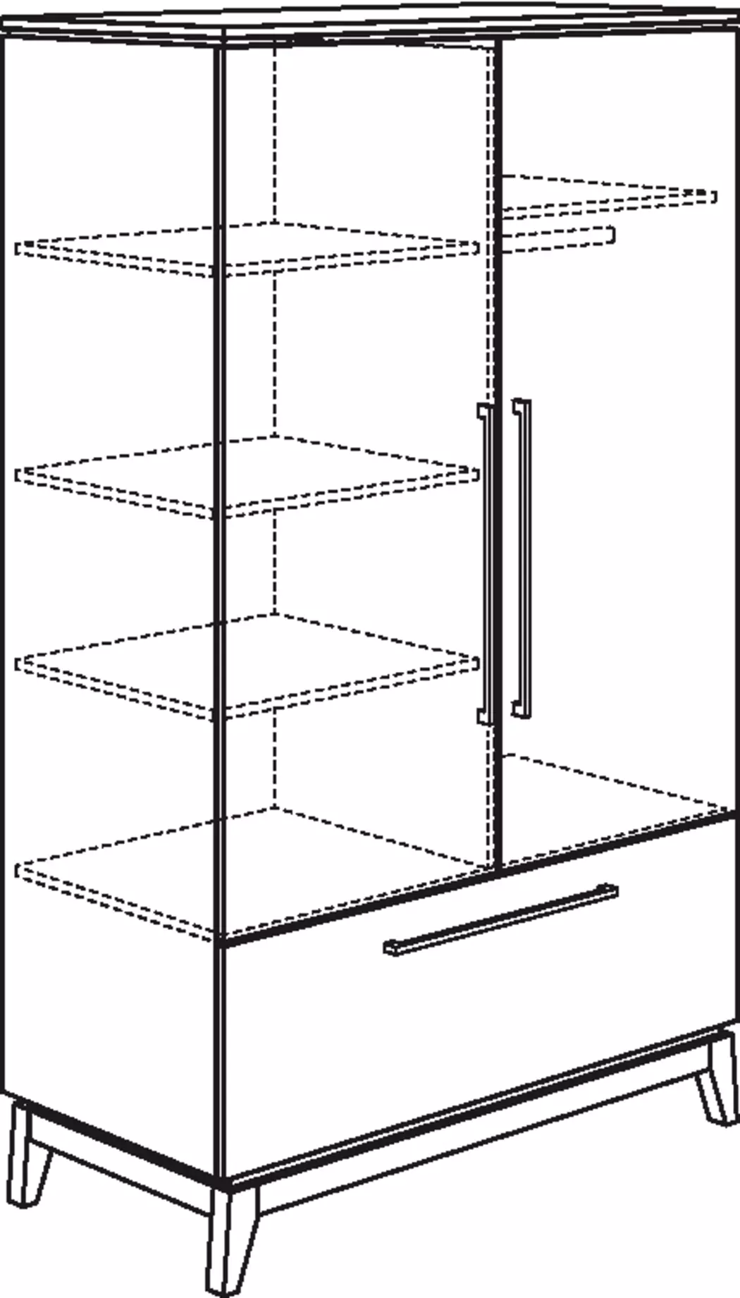 Kleiderschrank Sten 123 x 200 cm