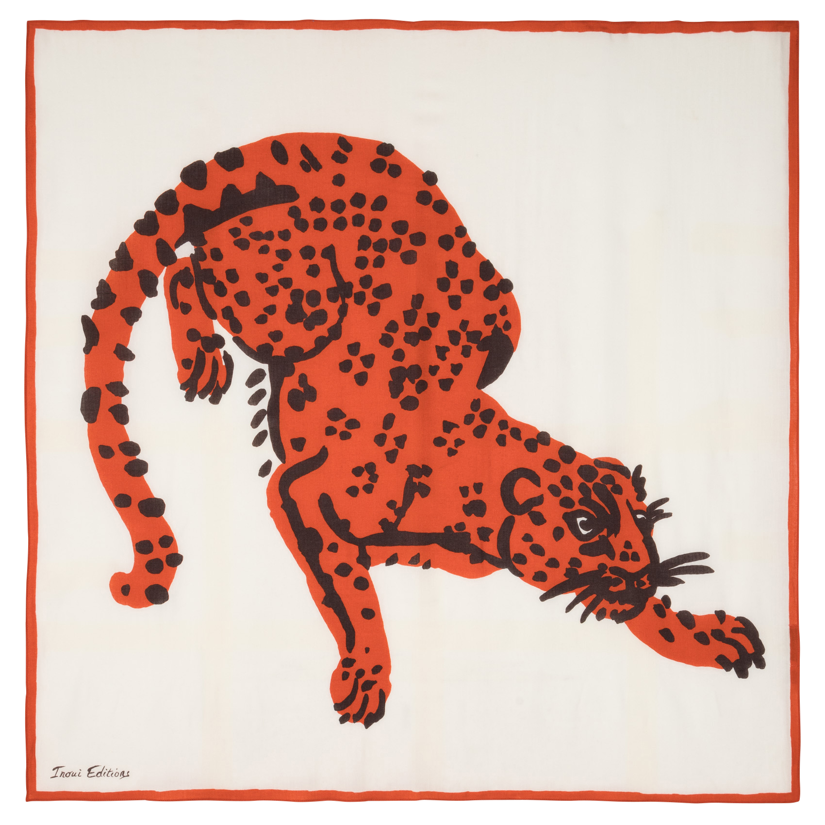 FELINE - Foulard en laine et cachemire mélangé imprimé | Beige
