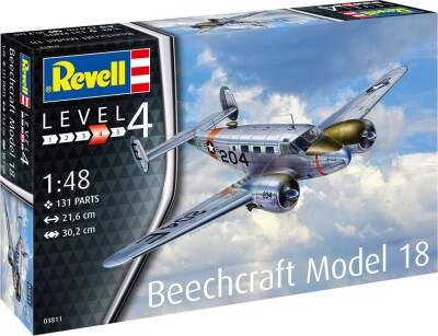 Revell - Beechcraft Model 18 Fly Byggesæt - 1:48 - Level 4 - 03811