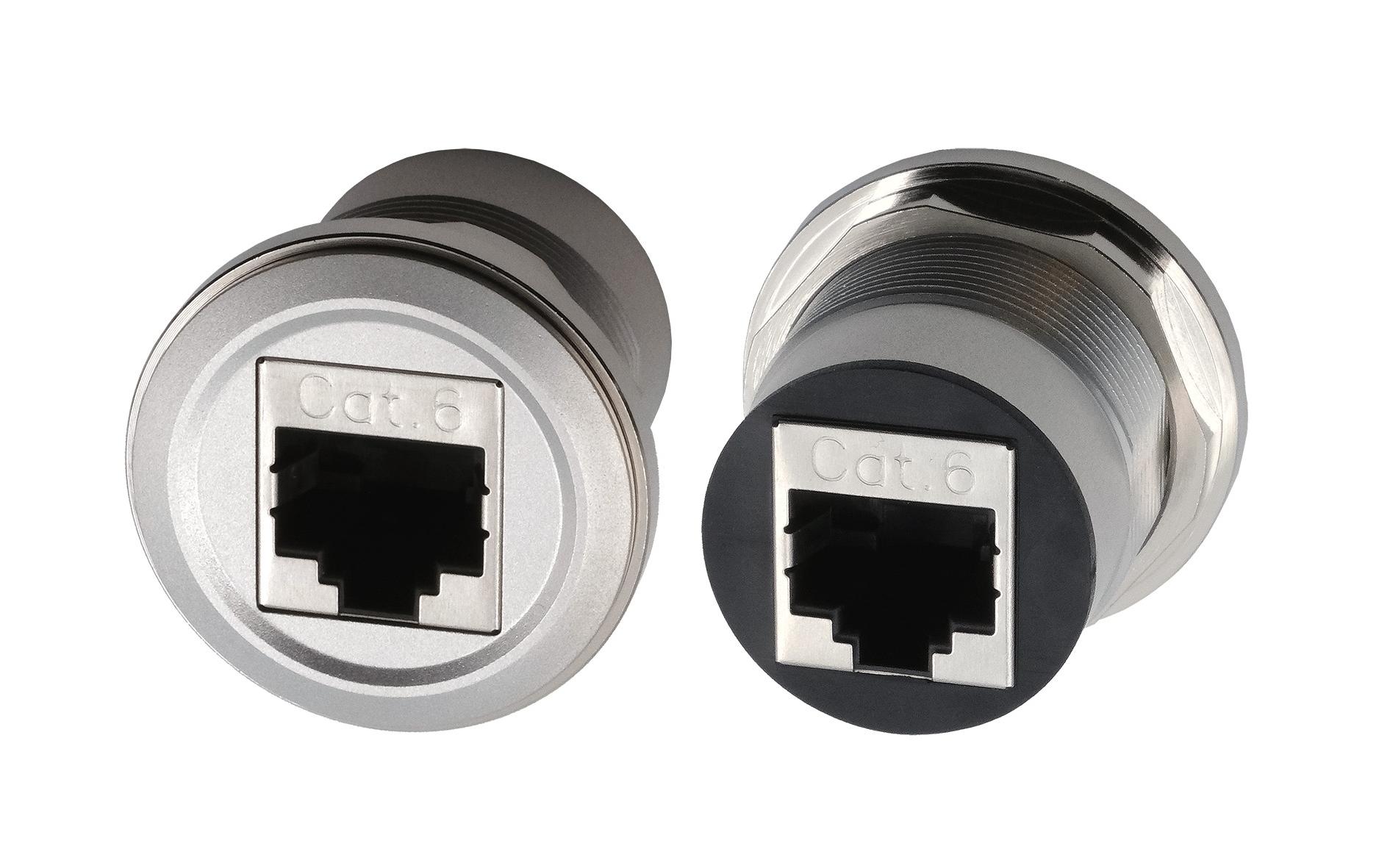 RJ45 Einbaubuchse Cat.6 1 StückEinbau-Adapter Cat.6 aus Metall
