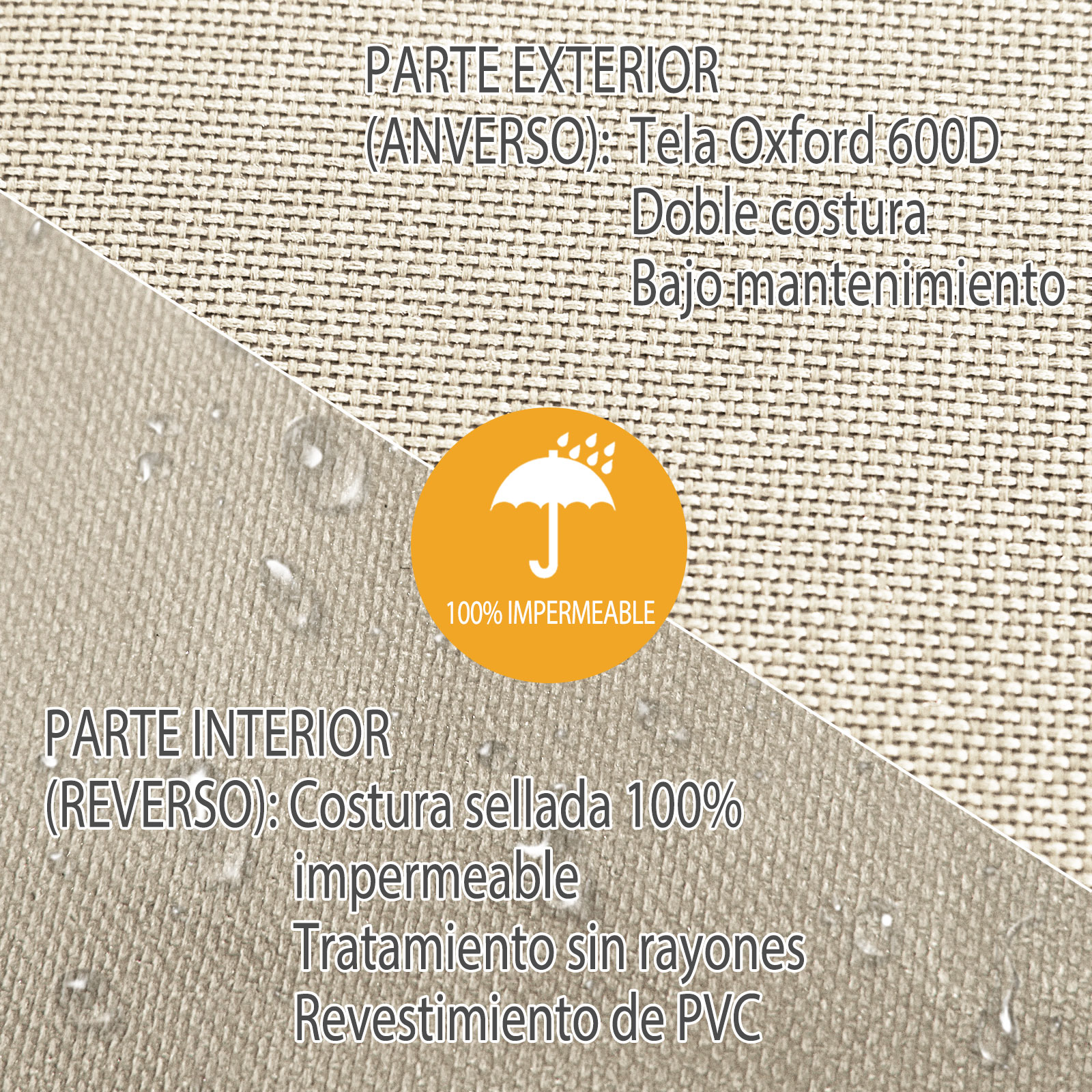 Capa protetora Outsunny para banco de 2 a 3 lugares, capa impermeável para móveis de jardim, proteção contra chuva e sol, 152x87x59/79cm, tecido Oxford 600D