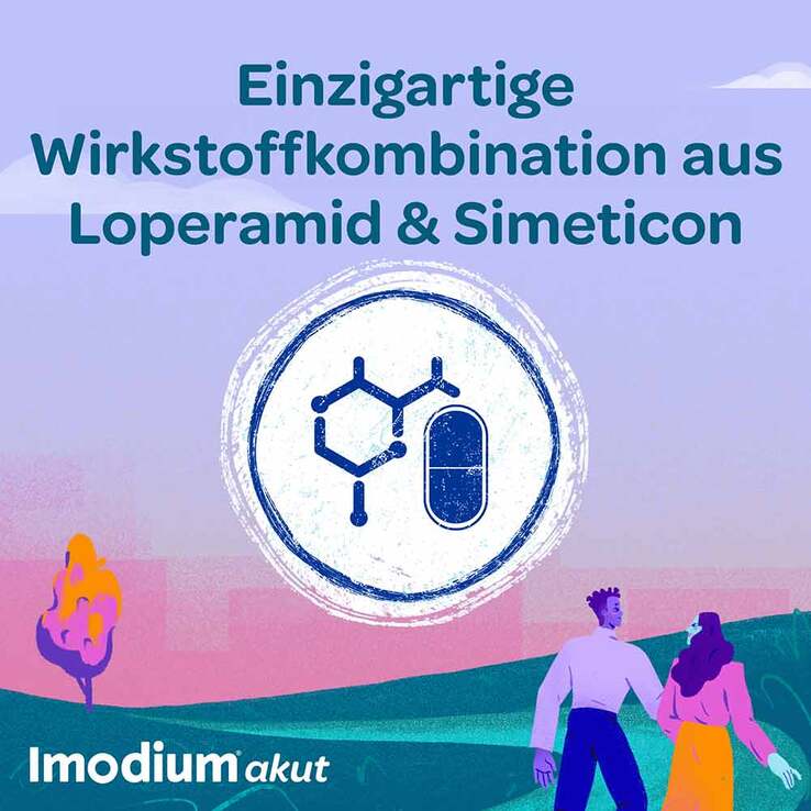 Imodium akut Duo - bei akutem Durchfall mit Blähungen, 12 St