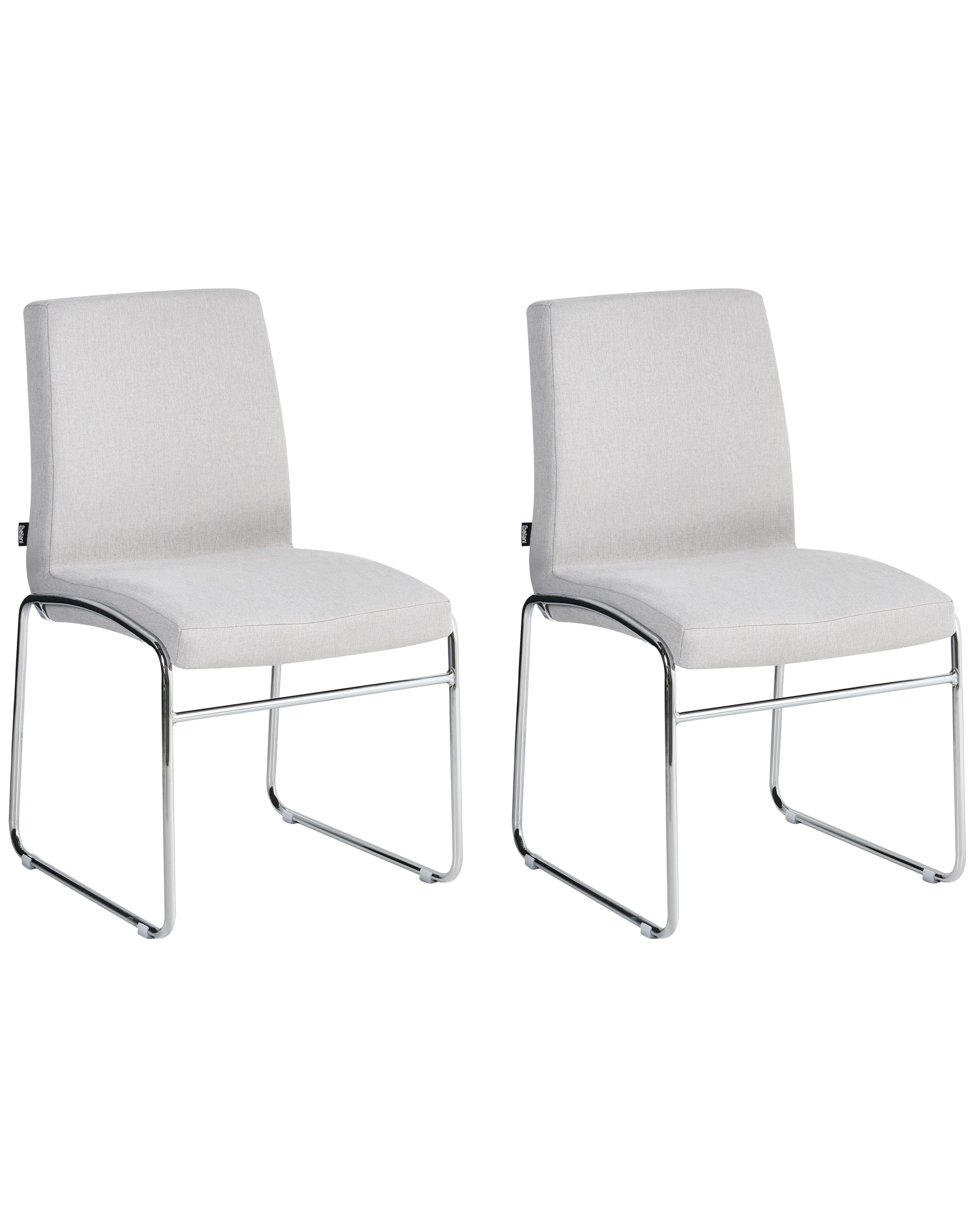 Set van 2 eetkamerstoelen LECCO Stof Lichtgrijs