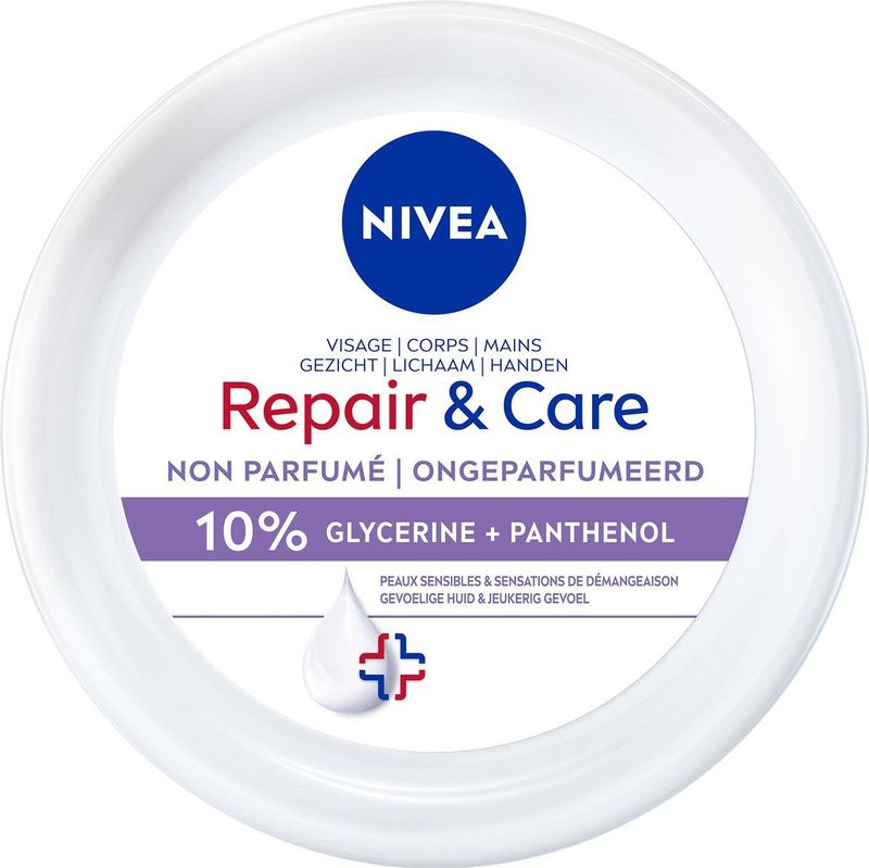 Nivea - Repair & Care - Bodycrème - Geurvrij - Geschikt voor Gevoelige Huid