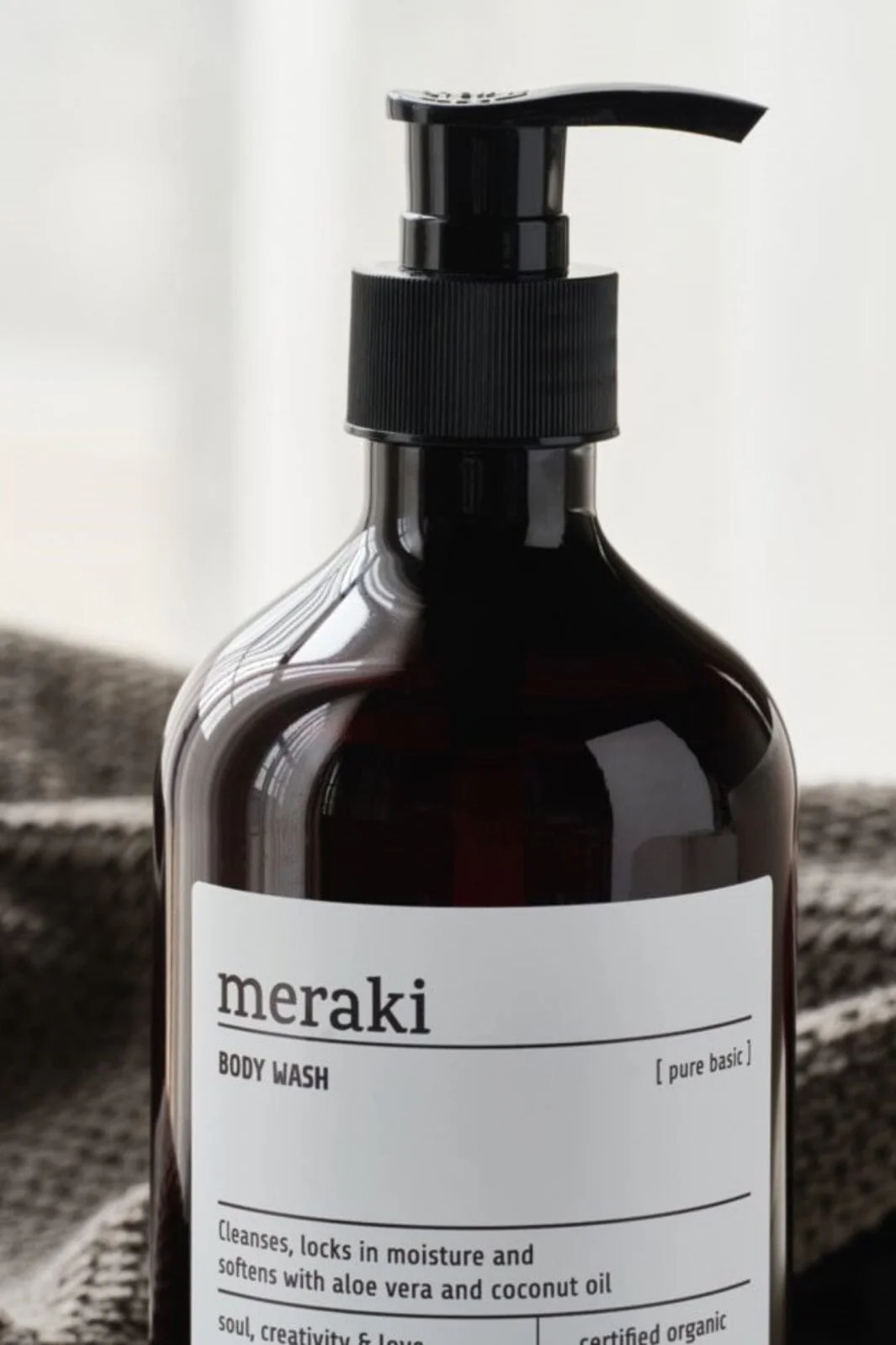 Meraki Body wash, Pure basic, Brun