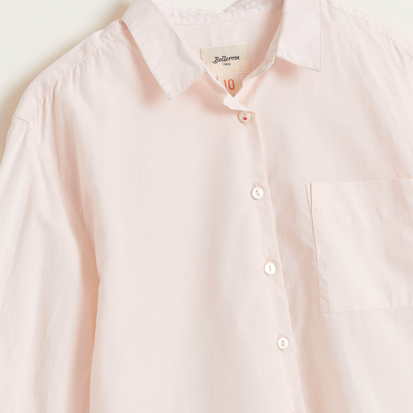 Bellerose Chemise en Coton Ave unie rose pâle