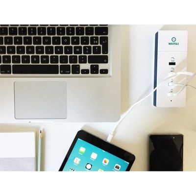 Watt&Co - Chargeur secteur réversible ultra rapide - 4 ports USB