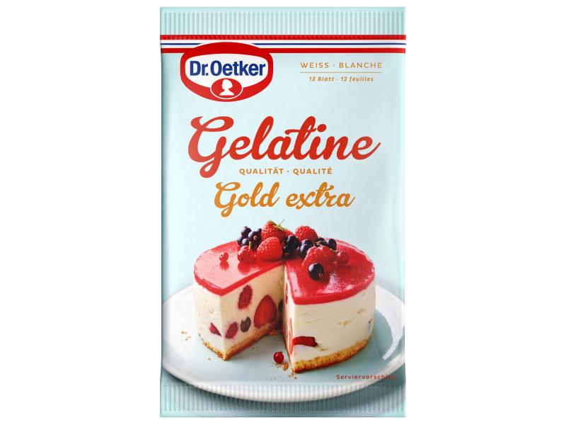 Dr.Oetker Gelatine Blätter 12 Stück Blatt-Gelatine Gold extra
