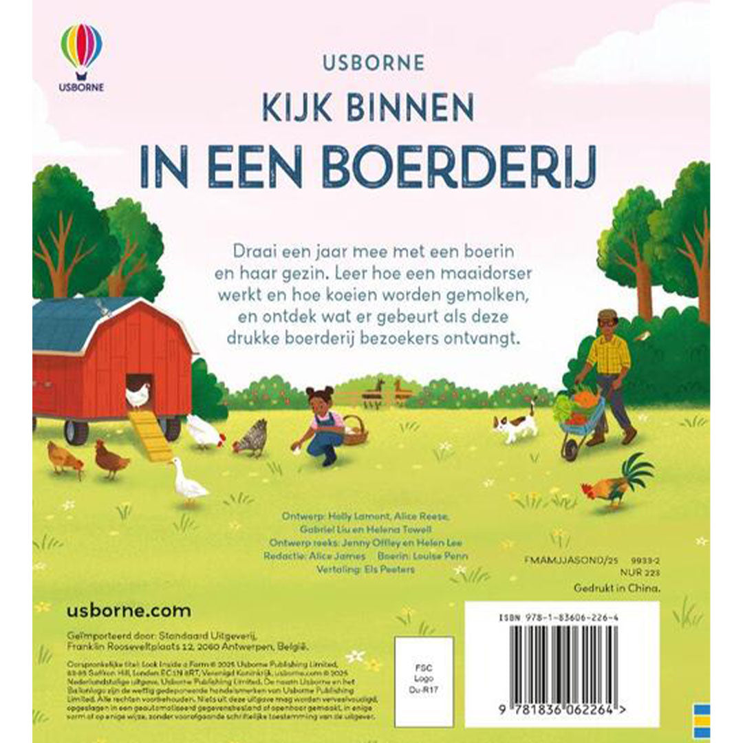 uitgeverij usborne kijk binnen in een boerderij