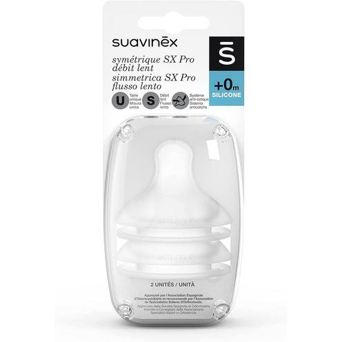 2 Tétines Symétriques SX PRO Silicone 0M+ - SUAVINEX