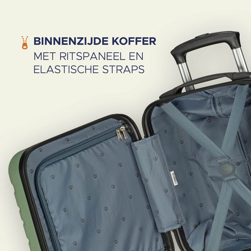 Princess Traveller - Singapore - Handbagage Koffer - Sage - 40x30x20cm - 19 Liter