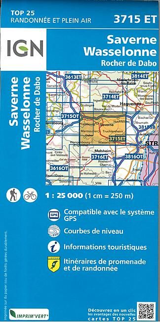 IGN - TOP25 3715ET SAVERNE WASSELONNE 1 25 000
