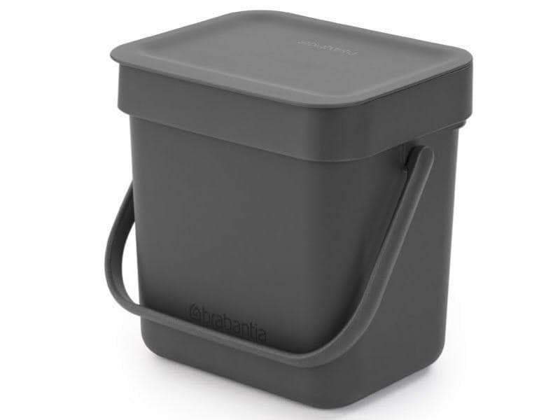 Brabantia Komposteimer Sort & Go 3 l, Grau Abfallbehälter