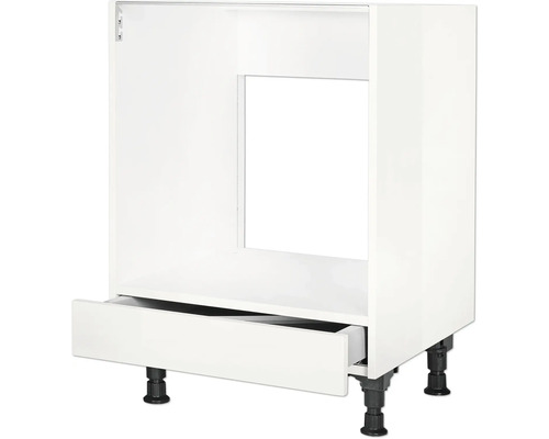 NOBILIA ovenkast met lade, modern, BxDxH 60 x 58 x 87 cm, alpinewit hoogglans, voorgemonteerd