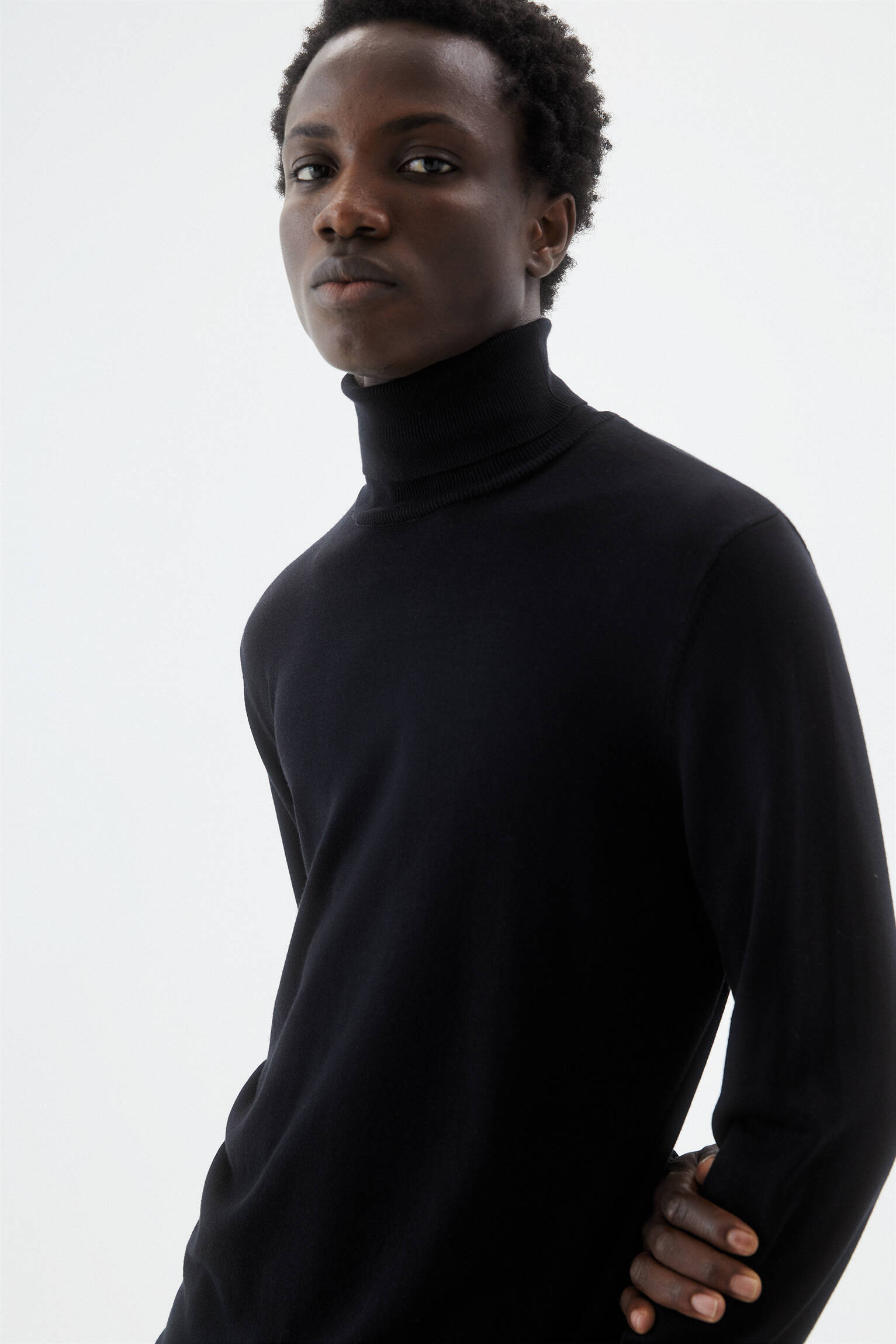 Suéter de gola alta - Preto