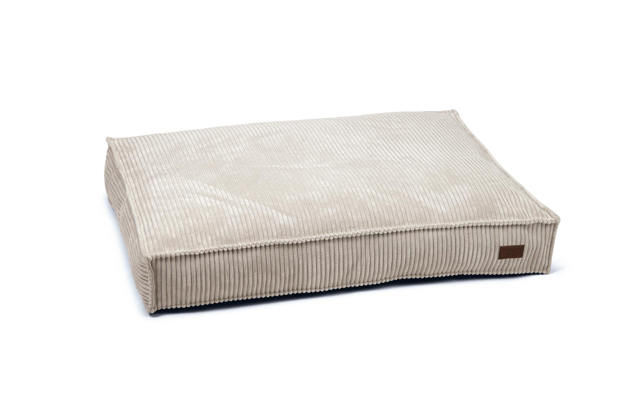 Hunde-Bett Ribbed Hellgrau 100x70x15cm<br>Liegekissen aus geriffeltem Stoff mit Samtfeeling