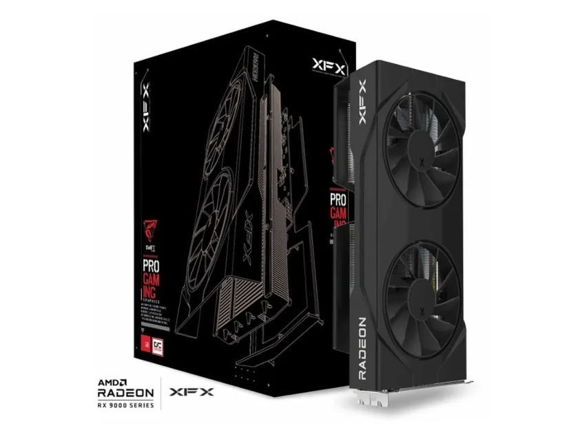 XFX RX-96TSW16BQ, Radeon RX 9060 XT, 16 GB, GDDR6, 128 Bit, PCI Express x16 5.0, 2 blæser(e)