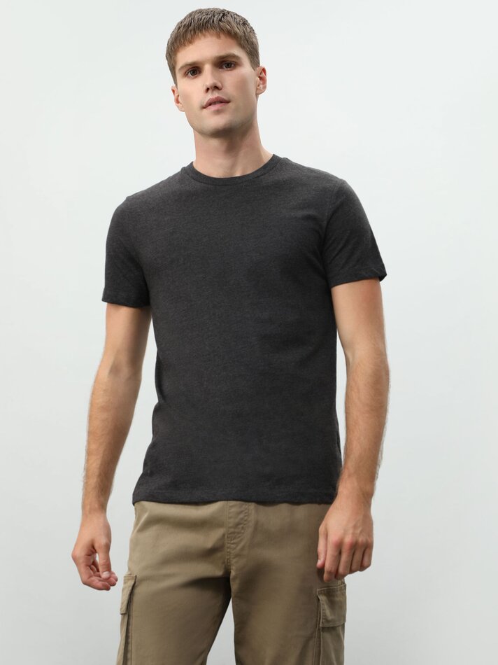 Pacote com 4 camisetas básicas - Cinza Mesclado