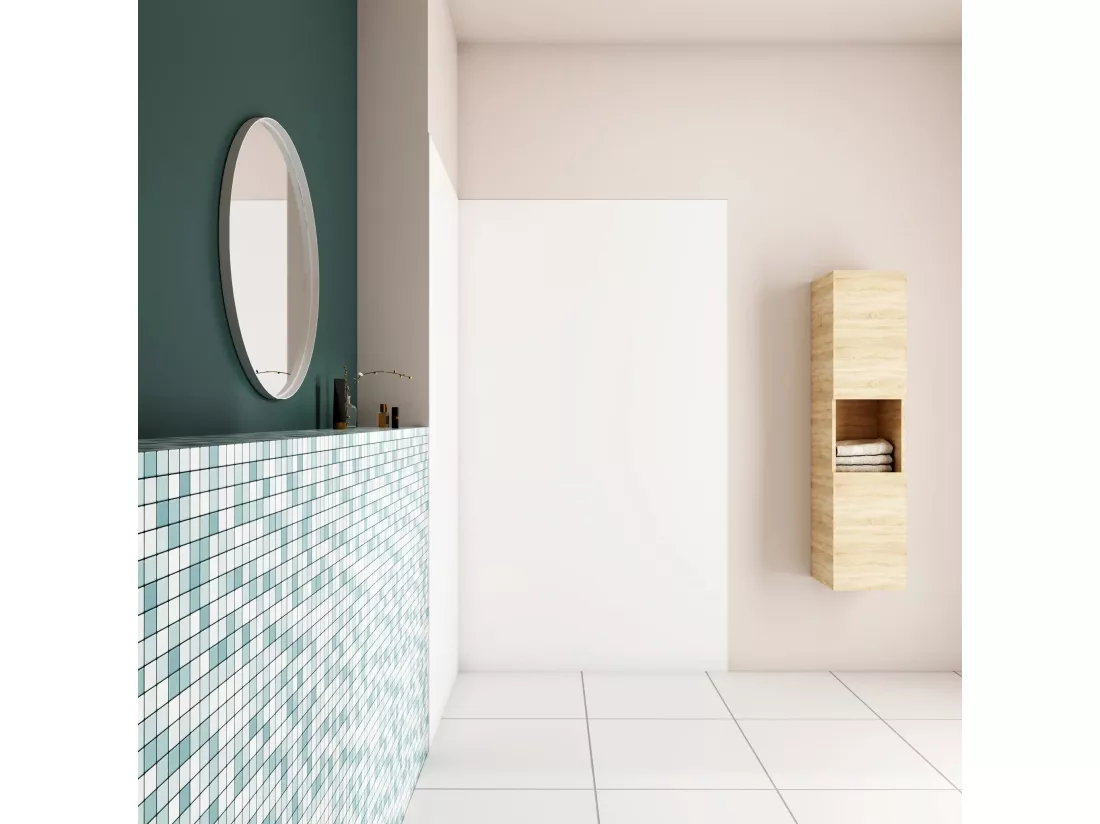 AICA Panneau mural de douche blanc 120x90x210cm,Panneaux muraux salle de bain habillage mural aluminium,avec 2 profilés de finition