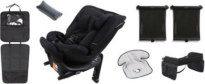 Beemoo Rotate i-Size Vendbar Bilstol inkl. Tilbehør, Black Stone
