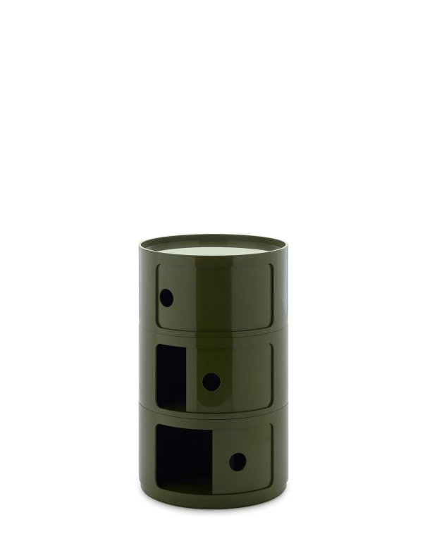 Kartell Componibili New Big kast nachtkastje Ø42 (3 comp.) wit