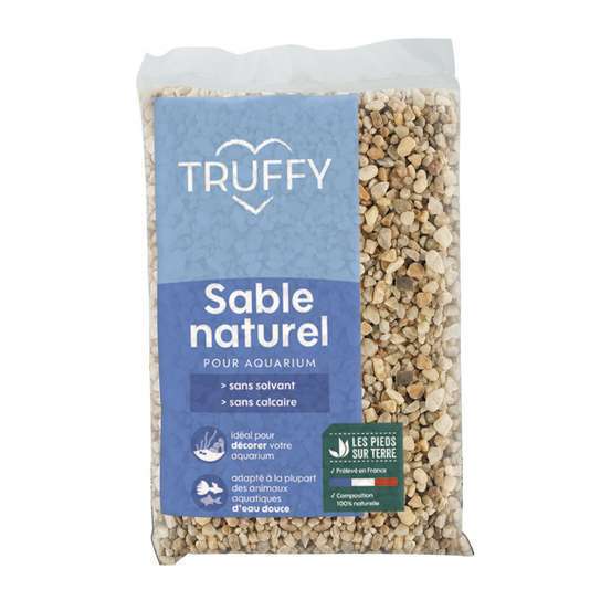 Sable naturel pour aquarium d'eau douce Truffy gros diamètre blanc 1kg