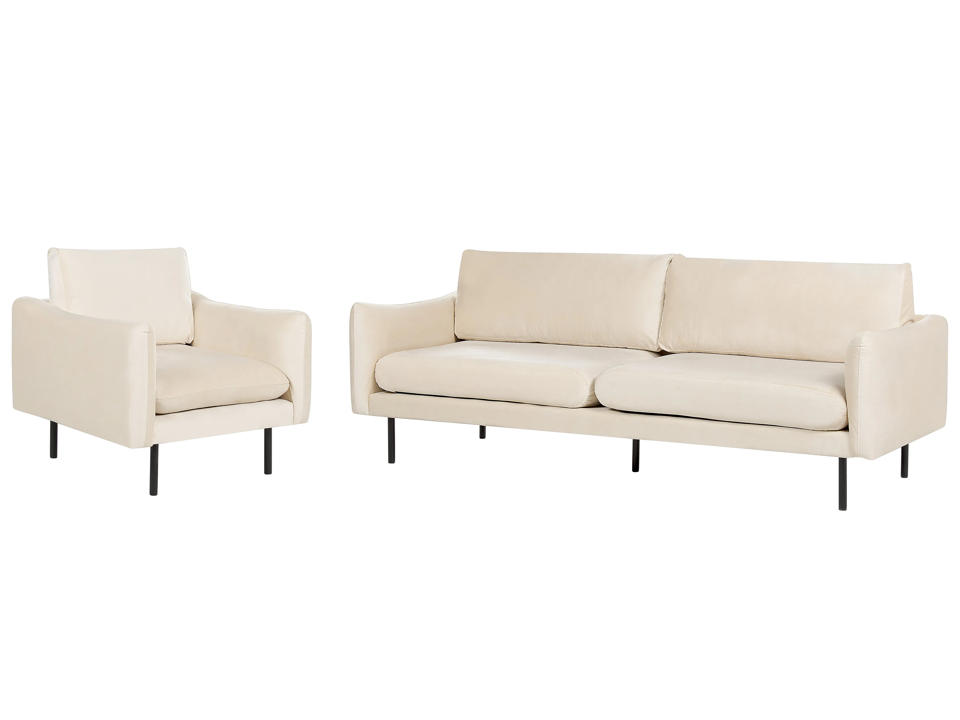 Bankenset 4-zits VINTERBRO Fluweel Lichtbeige