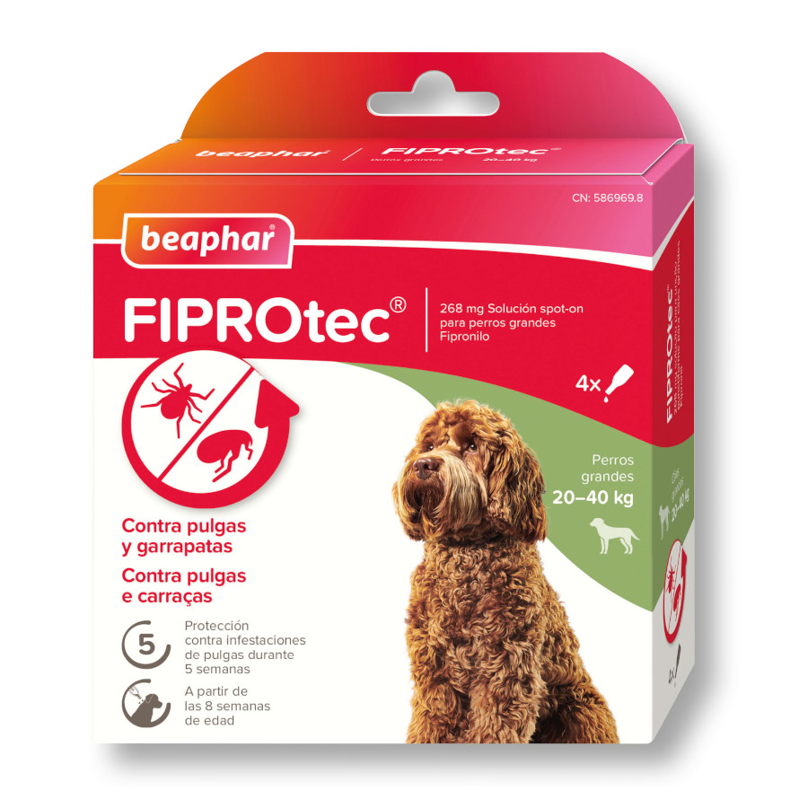 Pipetas Beaphar FiproTec para cães de raças grandes