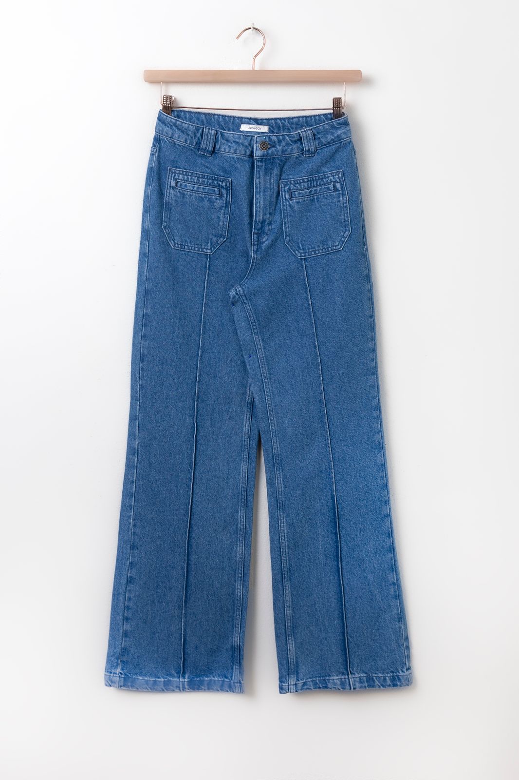 Brovary blauwe high waist wide leg jeans