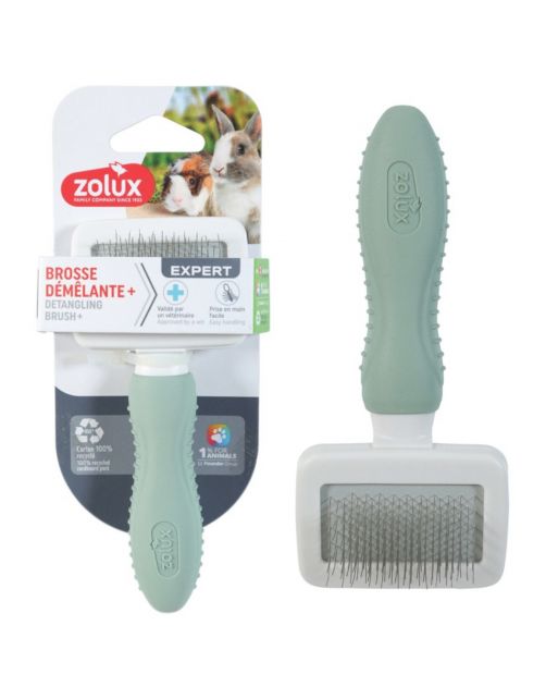 Zolux Rodent Slickerborstel - Vachtborstel - 60x30x137 mm Groen Wit