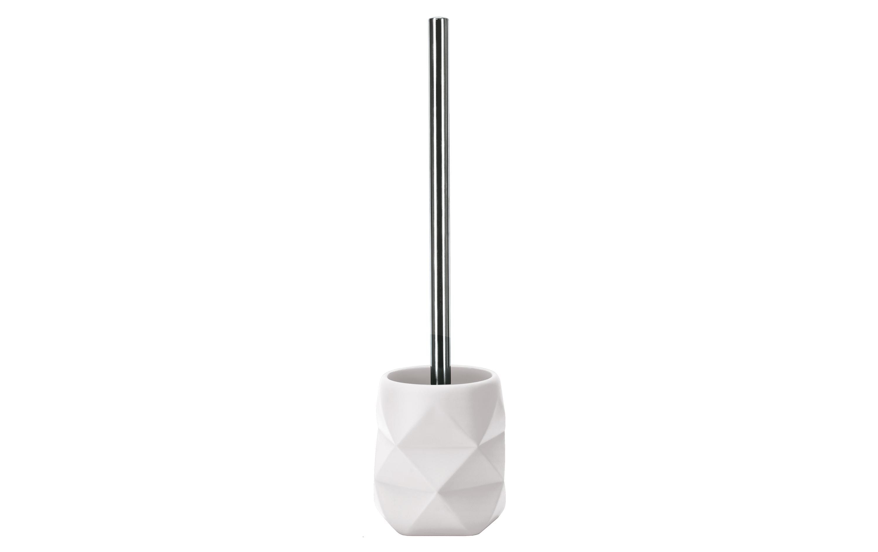Toilettenbürste Crackle Weiss, PolyresinEleganter WC-Bürstenhalter