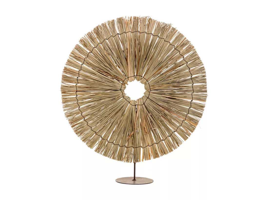 Figure décorative en fibre naturelle marron 43x02x49h