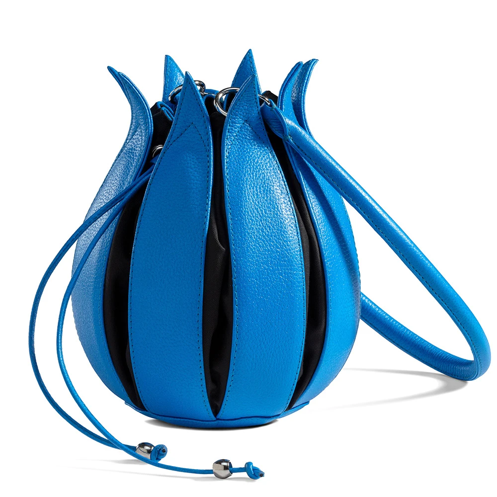 Tulip Structure Leather Royal Blue / Black Canvas Medium