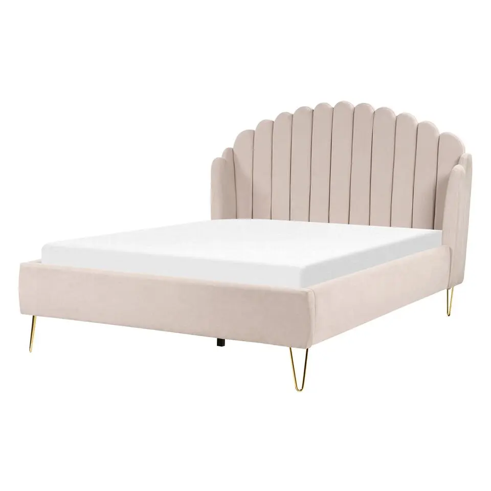 AMBILLOU - Bed - Lichtbeige - 140 x 200 cm - Polyester