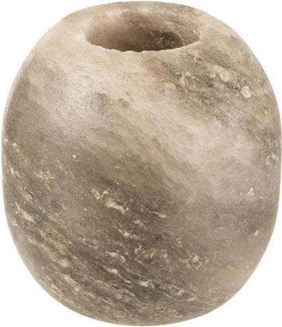 J-Line waxinelichthouder zoutsteen grijs D 12 H 13 cm