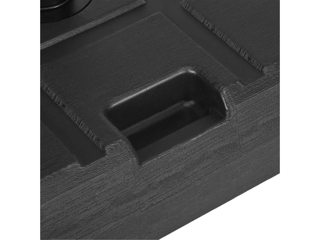 Pied de parasol carré base de lestage dim. 49L x 49l x 36,5H cm HDPE aspect bois noir
