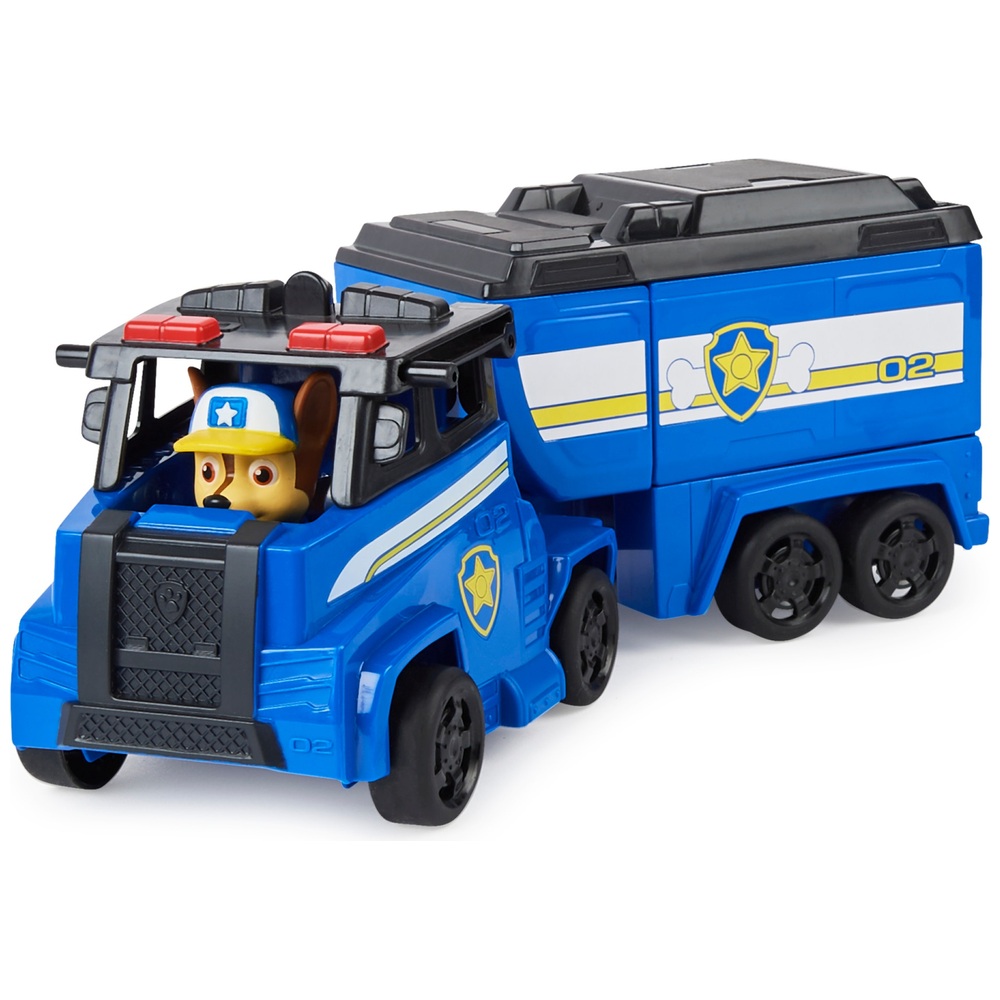 PAW Patrol, Big Truck Pup's Chase – Verwandlungs-Spielzeug-Trucks mit Actionfigur